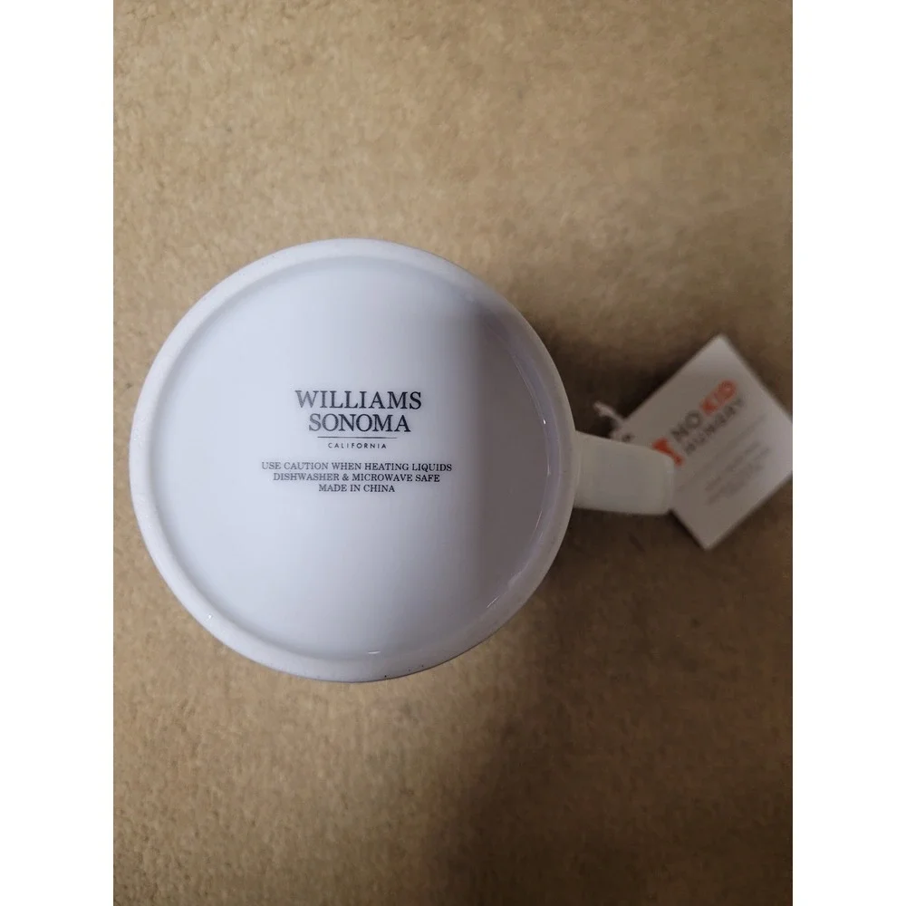 Williams Sonoma‎ Love Heart Mugs Set of 2 + 1 Candle NO KID HUNGRY Collaboration